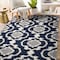 World Rug Gallery Cozy Moroccan Trellis Indoor Shag Area Rug 5'3'' x 7'3'' Navy 2525NAVY5X7 - alternate 1